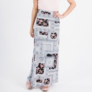 Maxi Skirt - Frames & Flowers Print